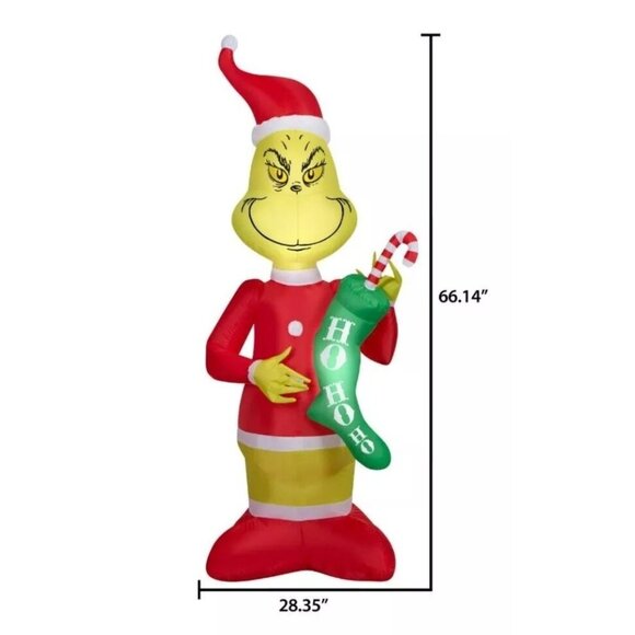 5.5 FT How The Grinch Stole Christmas LED Airblown Inflatable Gemmy Yard Decor - Picture 5 of 6